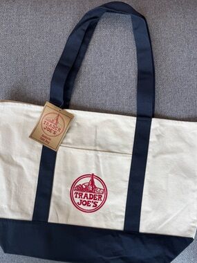 Limited Edition Trader Joe’s Large Canvas Tote Bag - Blue